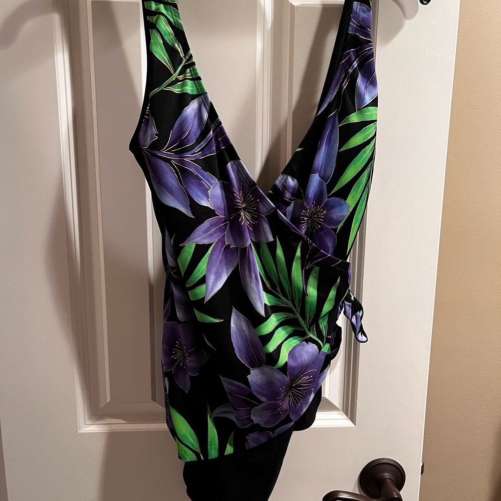 Longitude swimsuit with wrap style bodice